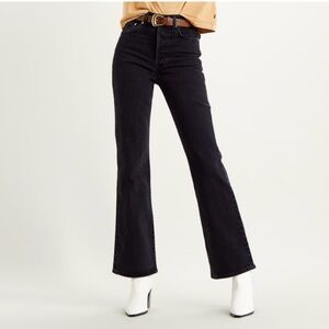 Levi’s Ribcage Bootcut Jeans in Black Lake | Size 28